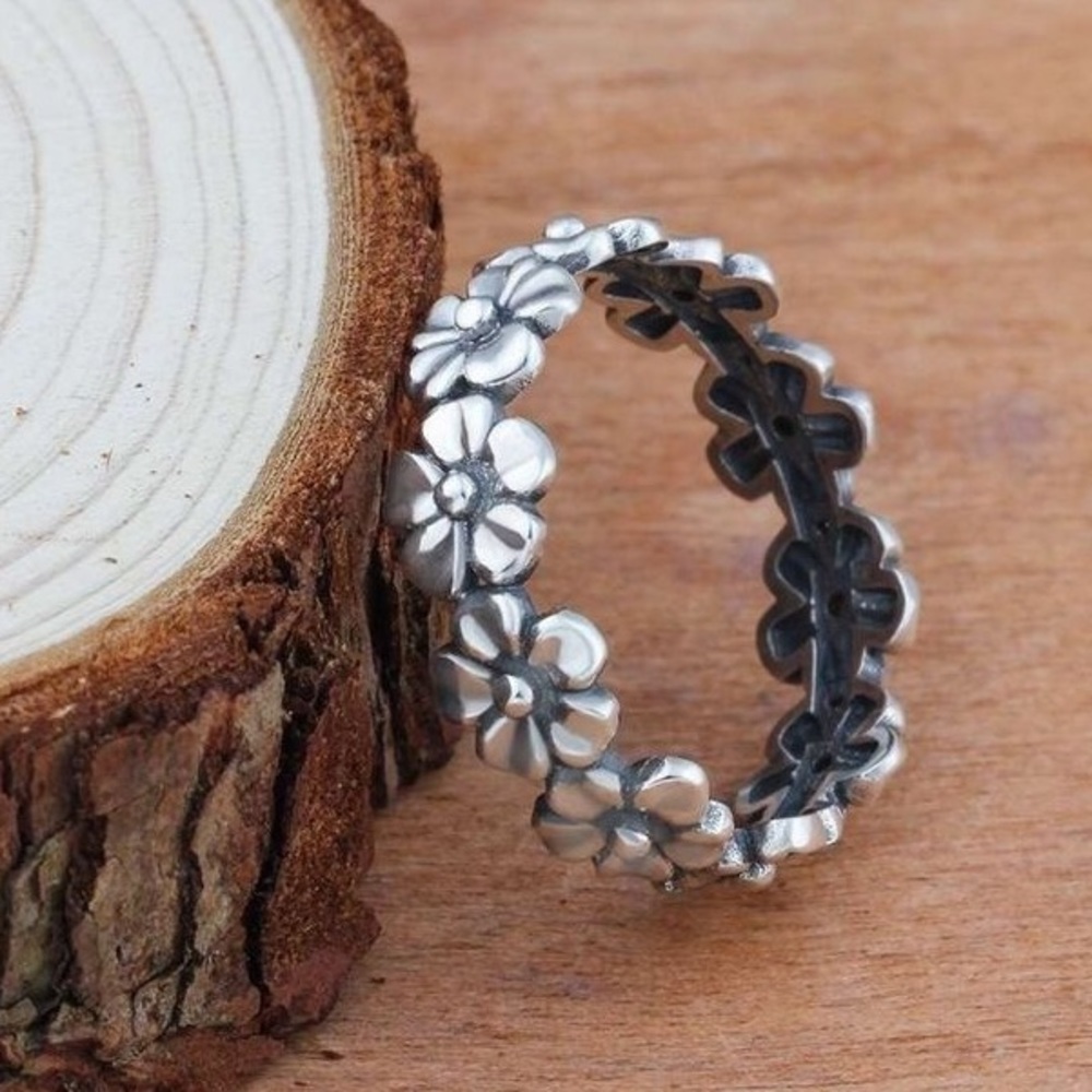Silver Floral Band